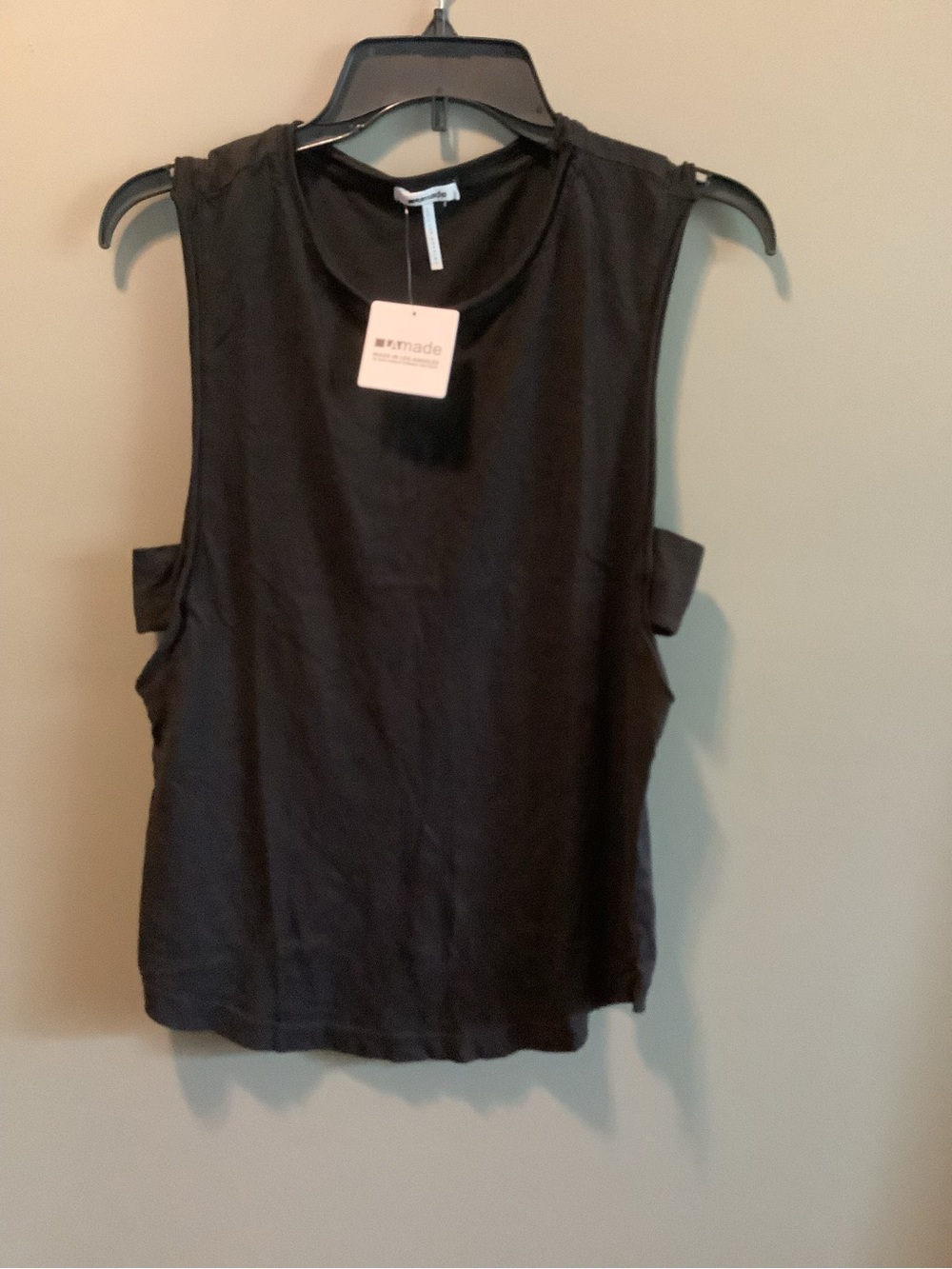 LA Made Black Sleeveless Tank Top with Cutout Sides